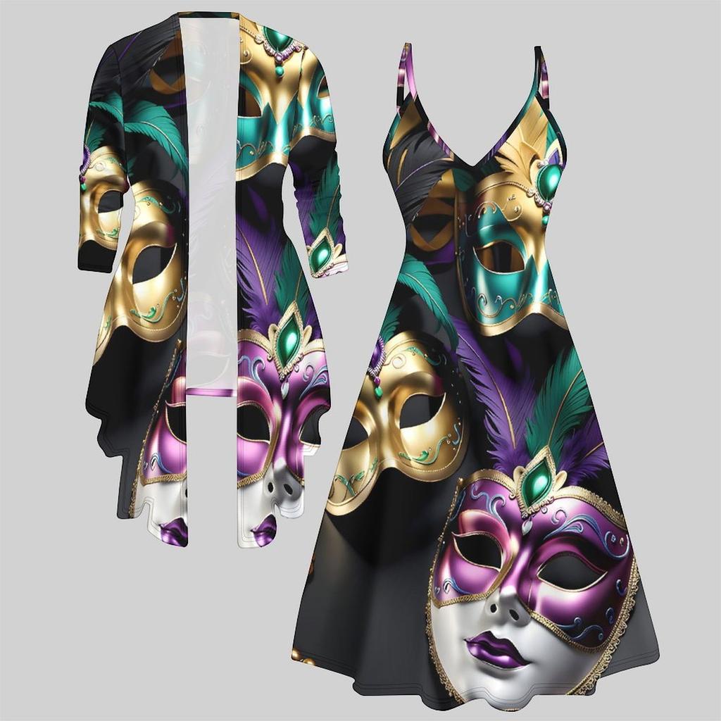 3D  Printed  Set Dress Coat ,  Colorful and Uniquely Shaped  Fashion Print,suitable for Various Scene Fashion Styles