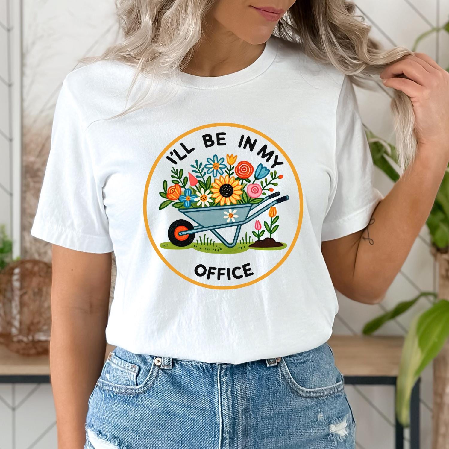 Garden Shirt I ll Be In My Office Shirt Garden Lover Gift Women T Shirts Plus Size Cotton Tops S белый
