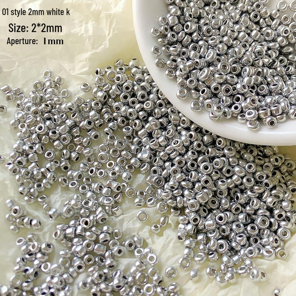 Perline di Rocaille Premium da 3mm Elettrolitiche Oro e Argento per Creazione di Gioielli Fai da Te