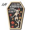 Indoor Outdoor Festive Accents Vintage Halloween Wooden Decor Coffin-Shaped Tabletop Ornaments Freestanding & Hanging Decorations for Home Ornament