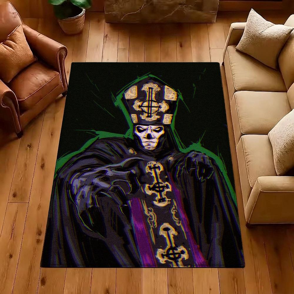 Dark Gothic Skeleton Bishop Rectangular Rug Soft Nonslip Carpet For Hallway Doorway Kitchen Home Decor Great Holiday Gift