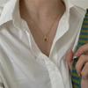 French Style Elegant Natural Pearl Heart Shape Women's All-Match Niche Light Luxury Snake Chain Sweater Chain Real Gold Plating