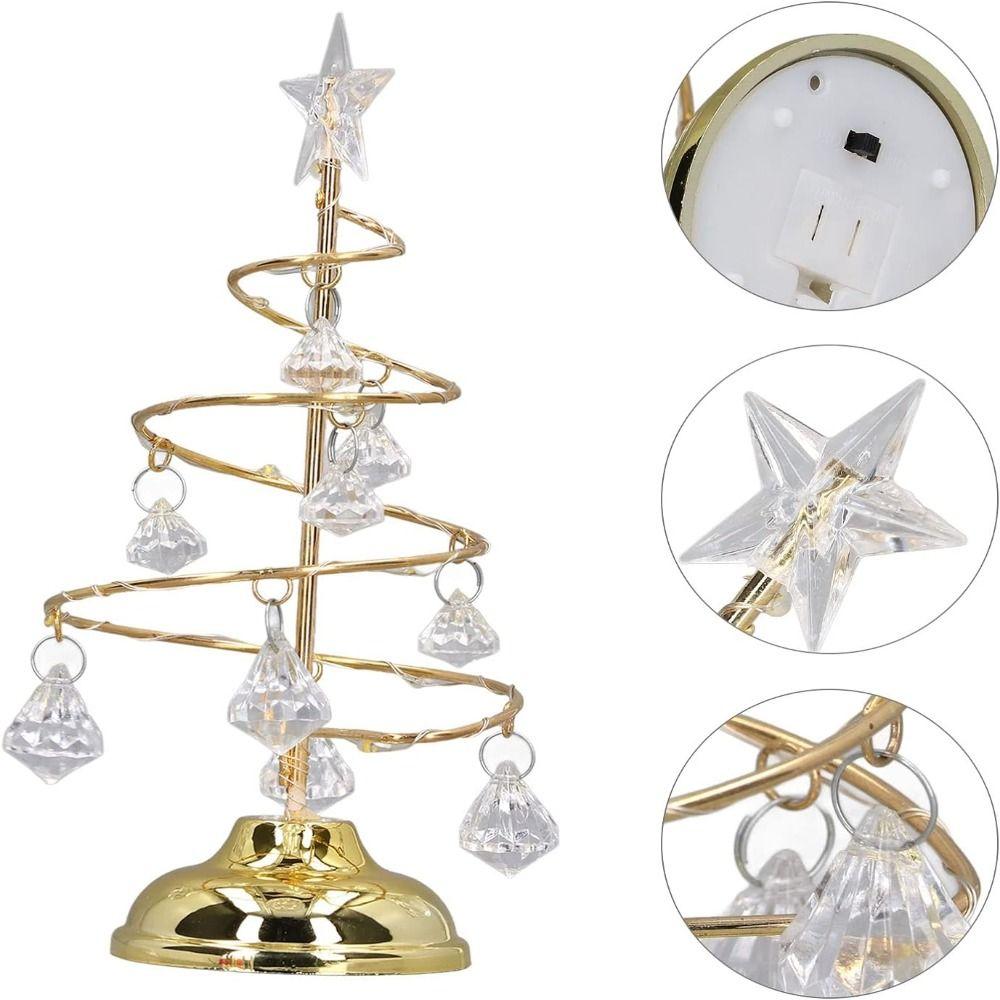 Golden Xmas Decorations Table Lamp Colorful Christmas Tree Lamp Bedside Lamp  Valentine's Day
