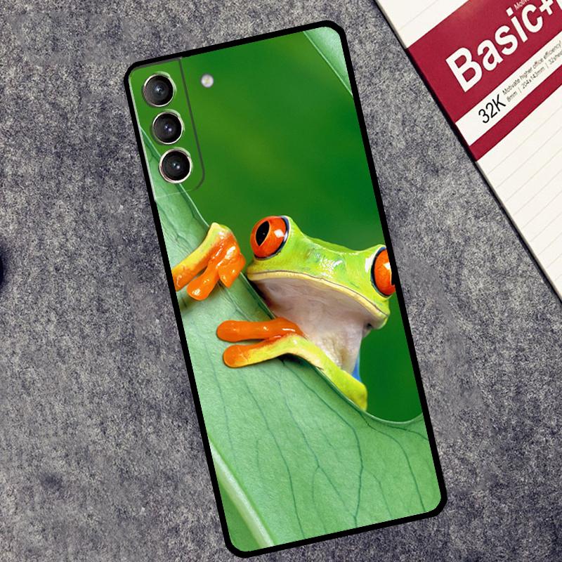 Green Frog Wildlife Case For Samsung Galaxy S26 S25 Ultra S20 S21 S22 S23 S24 Ultra S10 Plus S25 FE Cover Coque