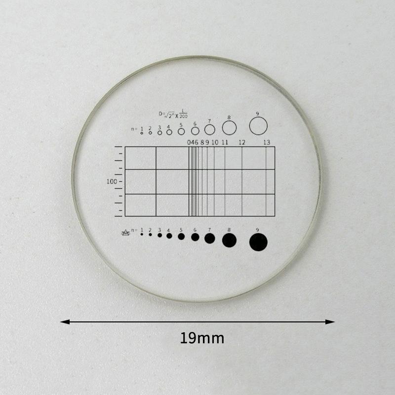 Micrómetro Ocular Diámetro 19Mm Vidrio Óptico Regla Cruzada Retículo Para Microscopio Biológico 23.2Mm Ocular Div 1 0.1 0.05 0.2 Mm