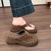 Fashion Summer Leopard Flip Flops Women Slippers Fashion Platform Wedges Heeled Slides Ladies Elegant Street Style Shoes Pantuflas Mujer