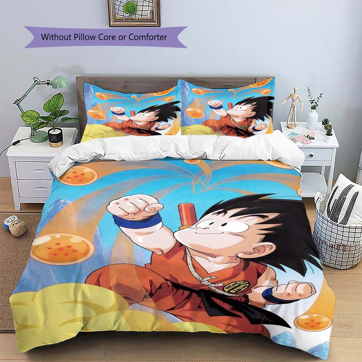 

Goku Patterned Pillowcase & Duvet Cover Set Gift Bedding for Bedroom Decoration Thoughtful for Lovers.-TING 135x200cm