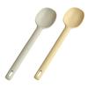 Long Handle Silicone Cooking Spoon with Hanging Hole Heat-Resistant Non-Stick Kitchen Utensil for Stir-Fry Soup Scratch-Free Essential Cooking Tool