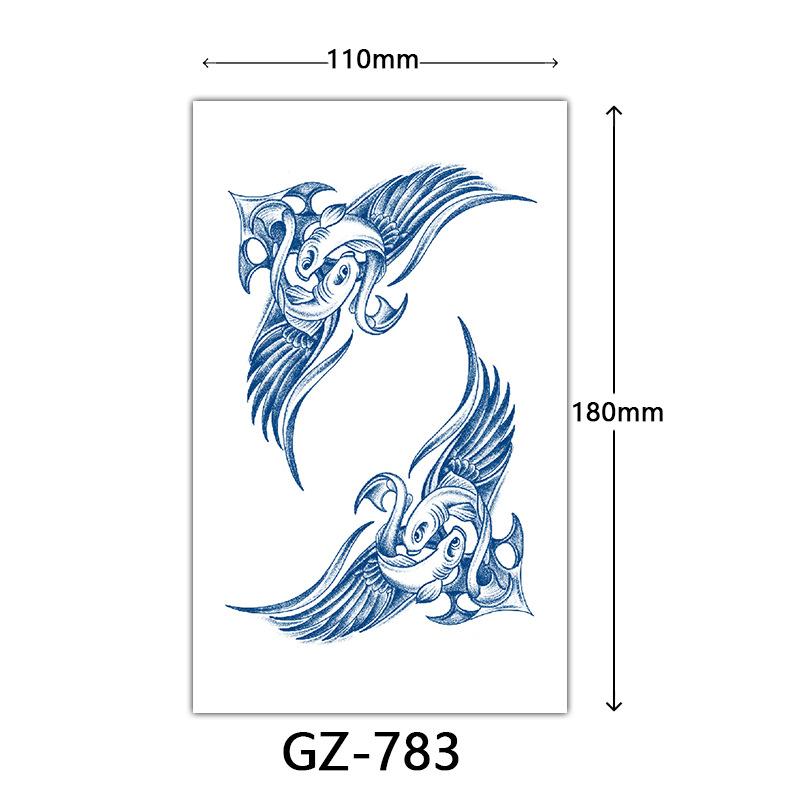 Tattoo-Aufkleber mit Fruchtsaft, Tattoo-Aufkleber mit Kräutern, semi-permanente Tattoo-Aufkleber mit englischen Buchstaben