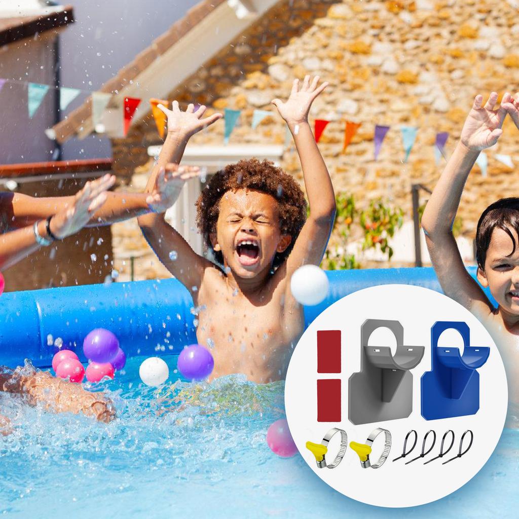 Swimming Pool Hose Support Brackets with Tape and Cable Tie Steel Hose Clamps Above Ground Swimming Pool Pipe Holder