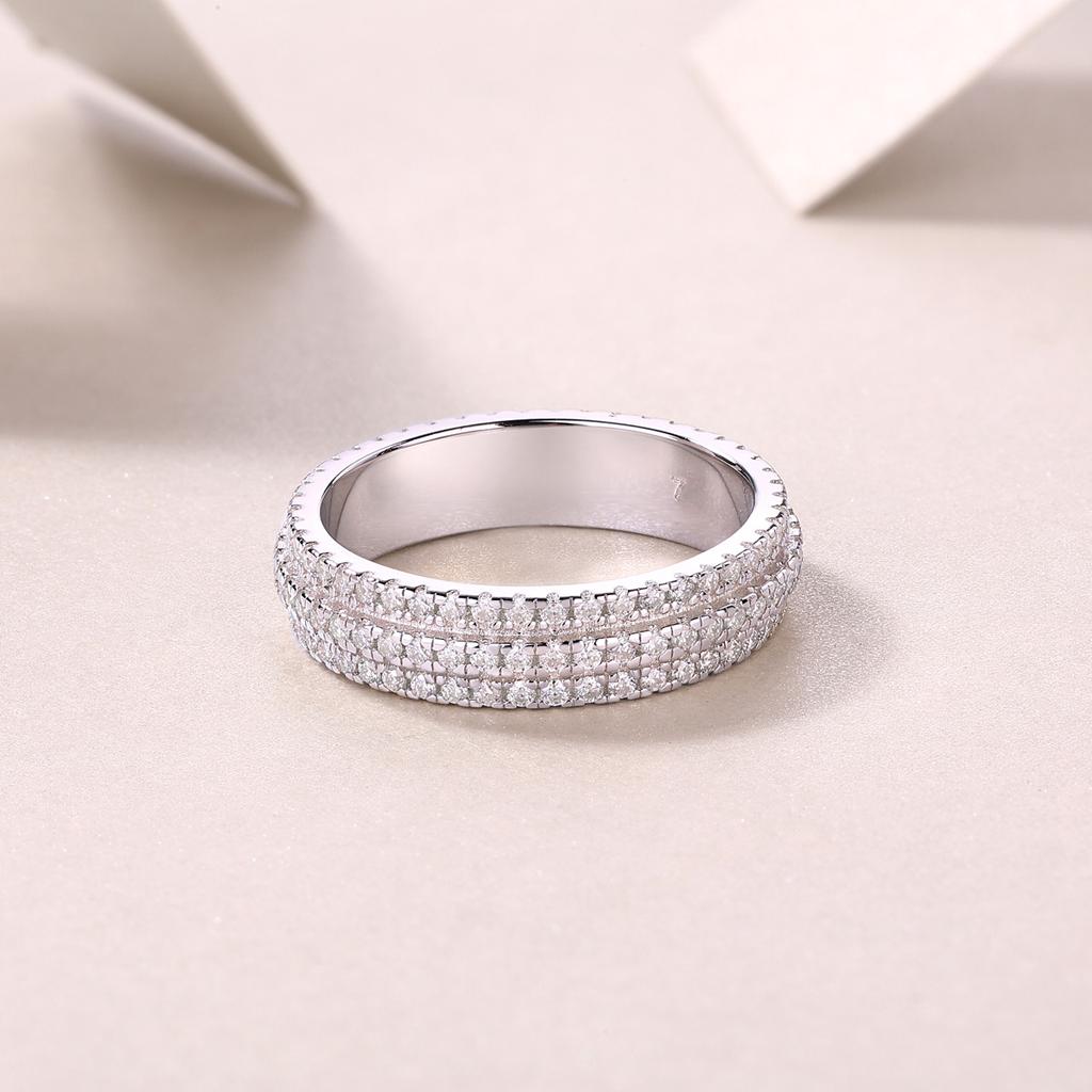 S925 Silver Movement Ring Moissanite Ring