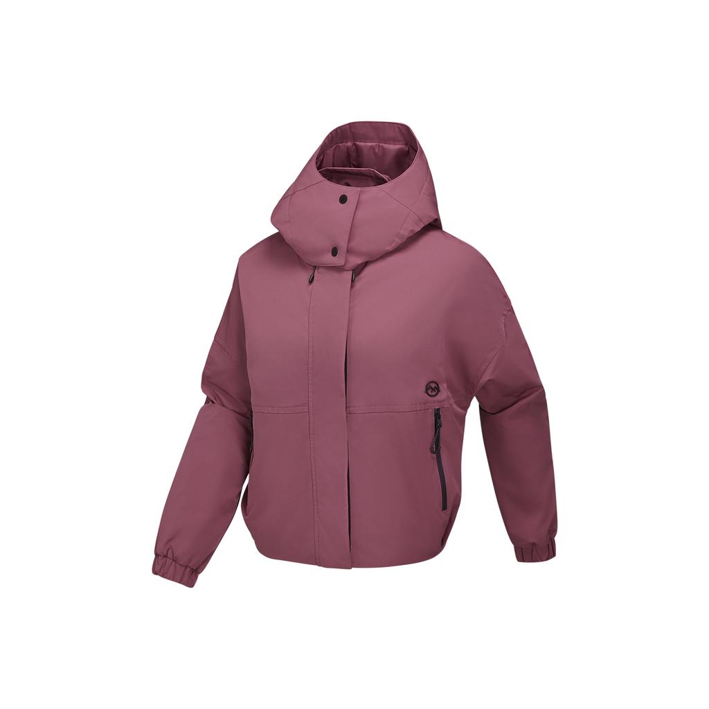 Skechers Windproof Water-Repellent Cold-Resistant Durable Outdoor Series Warm Comfortable Soft Delicate Hooded Jacket Women Jackets Plum P125W028-053E