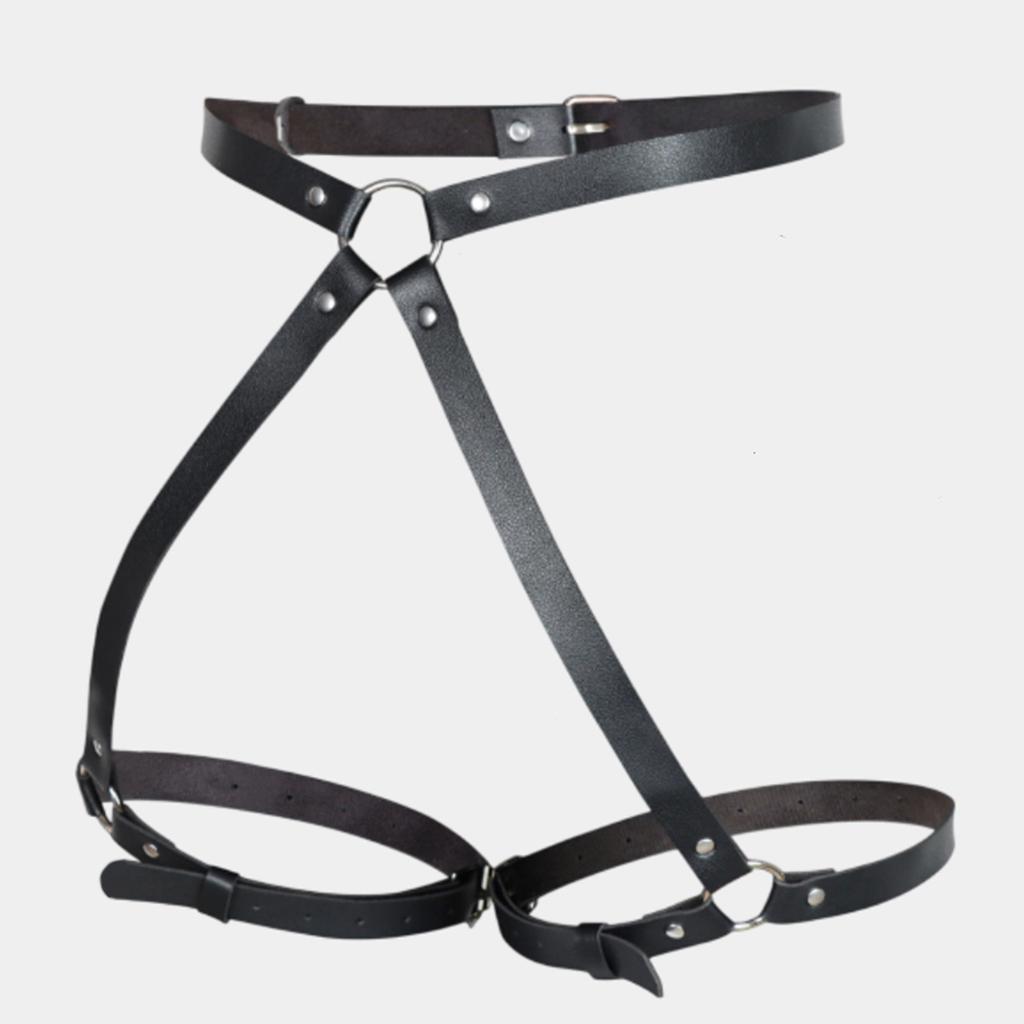 Cintura da donna taglie forti, Harness per gamba e glutei in ecopelle punk, Fashion Harness a giarrettiera in ecopelle, Cintura per outfit Rave.