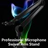 Rotatable Microphone Holder Adjustable Height Boom Arm Mic Desk Table Stand Foldable Scissor Mount Rack