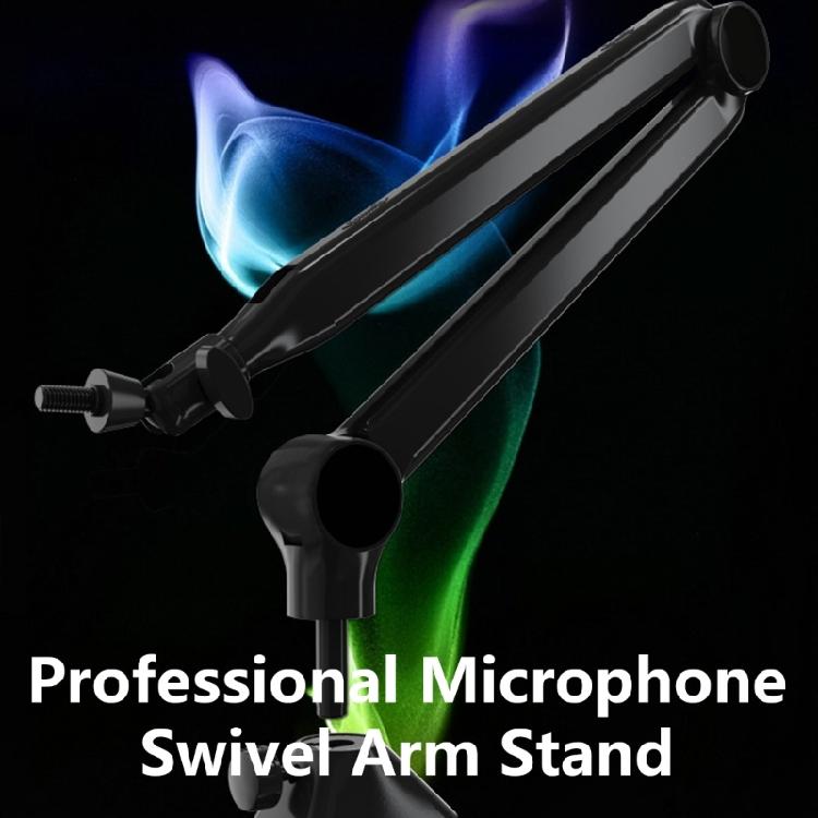 Rotatable Microphone Holder Adjustable Height Boom Arm Mic Desk Table Stand Foldable Scissor Mount Rack