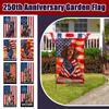 250 Jahre Gedenk-Gartenfahne Einseitig 30x45cm Patriotisches Hunde-Design Strapazierfähiges Polyester Outdoor Dekorationsbanner
