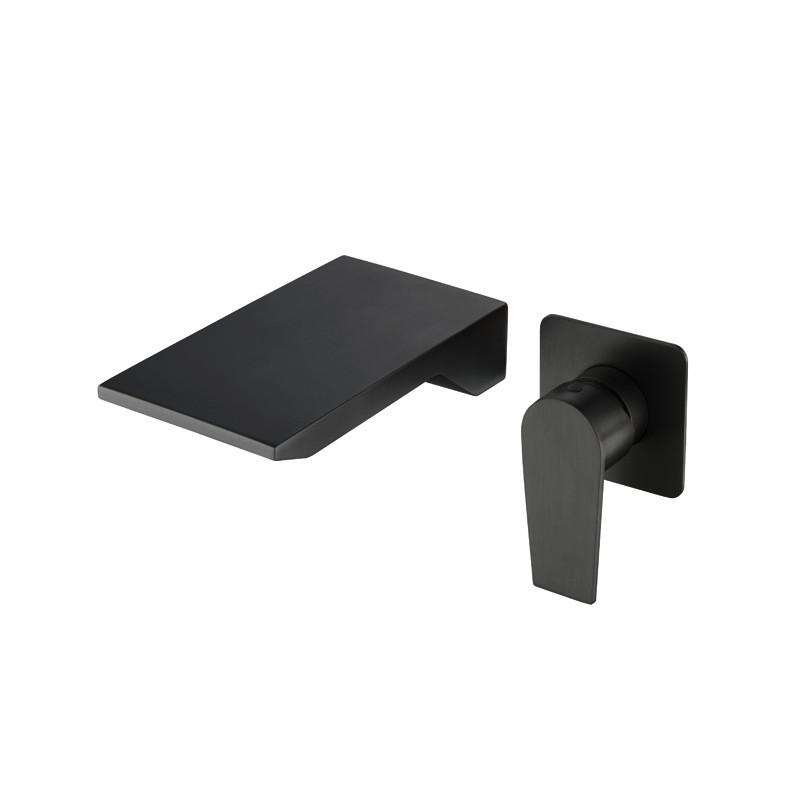 Grey Bathroom Faucet In Wall Brushed Gold Basin Faucet Black Waterfall Faucet Spout Mixer Tap Set Combination Blanoir Brass Tap