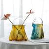 Verdickte Klare Glasvasen Handtaschenform Hülle Halten Blume Geeignet Für Haus Büro Dekoration Geburtstagsgeschenk