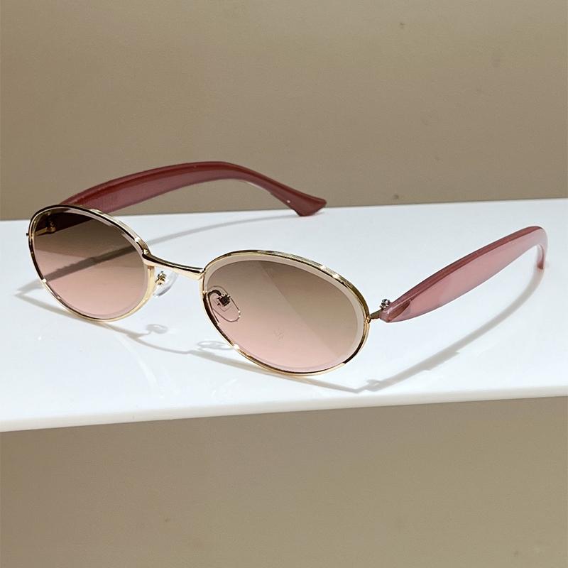 KAMMPT Oval Sunglasses Women 2026 New Vintage Metal Rim Casual Shades Trendy Stylish Retro Luxury Brand Design Decor Sun Glasses