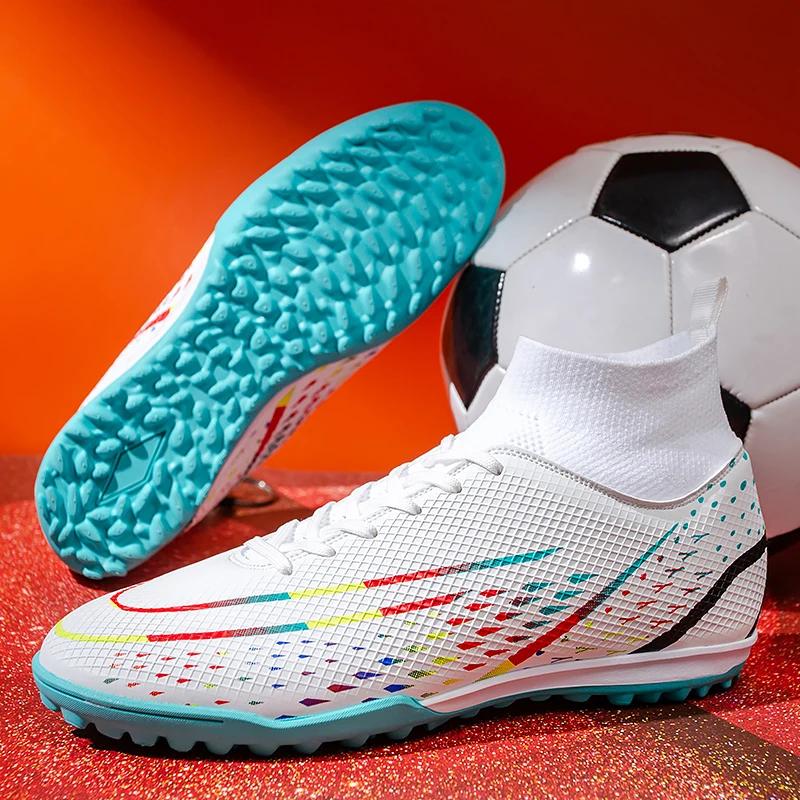 Original New Men Professional Football Shoes Kids Sneaker Fast Soccer Shoes TF/FG Society Cleats Indoor Football Field Boots