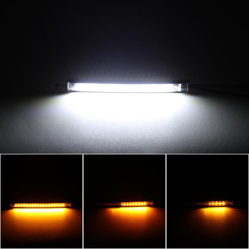 Motorcycle Turn Signal Light Strip LED IP68 Waterproof DRL Amber White Durable Moto Indicator Blinker Flasher Lamp Flashing