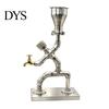 Bar Counter Whiskey Decanter Vintage Industrial Wine Dispenser, Metal Pipe Liquor Dispenser with Brass Tap, Countertop Unique Spirit Vodka Stand, Home