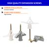 10 Sets/pack Plastic Airplane Expansion Pipe Curtain Gypsum Board Hollow Wall Expansion Screw 3.5*50+Anchor 8*50 Plugs Up Aging