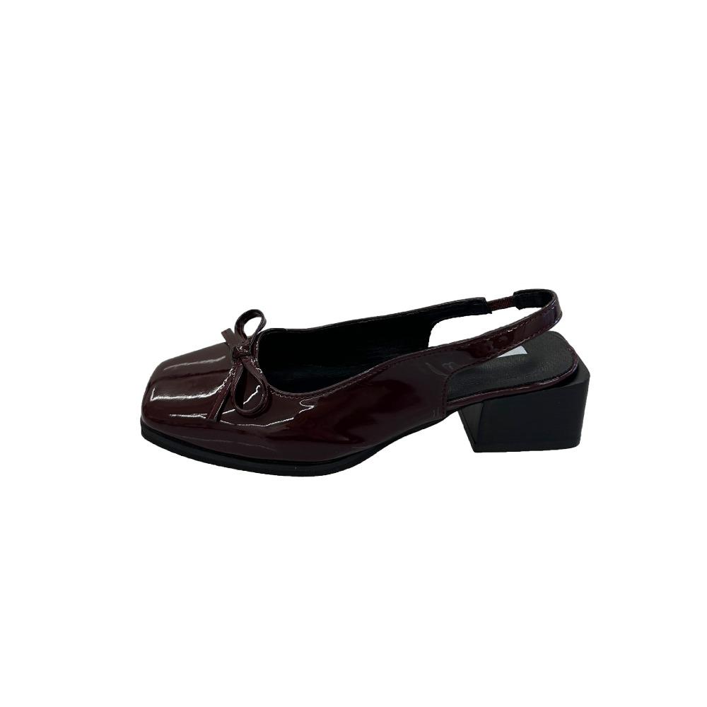 Sandals Women's 2025 New Style Toe Open-top Buckle High Heels with French Bow Comfortable Fashionable Shoes