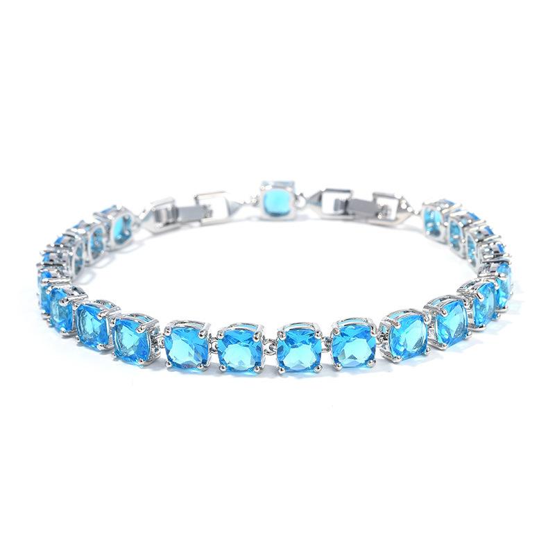 Bracelet Kaidimei Couleur Zircon Carré Femme Bijoux Haut de Gamme Multicolore