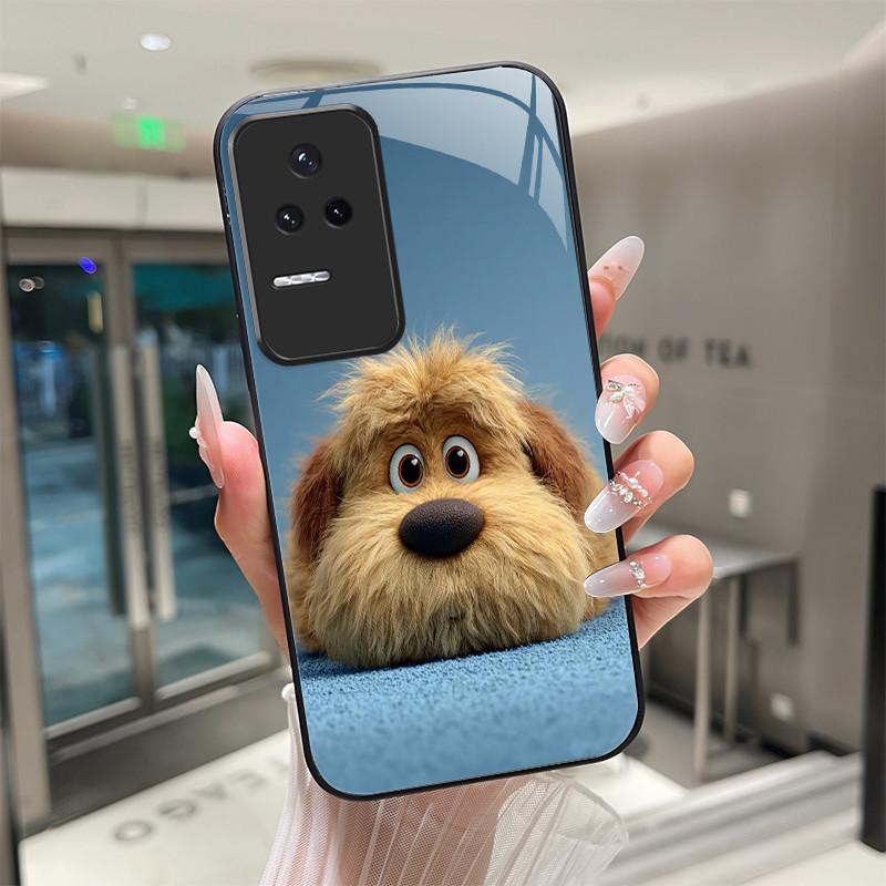 Beautiful Flower Cute Cats Case For Xiaomi Poco F4 5G / Redmi K40S Tempered Glass Phone Case Protective Back Cover Hard Shell