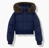 Waist Short Down Jacket Women's New Big Fur Collar Bread Jacket White Duck Down Small Winter Coat