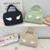 Cute Polka Dot Wings Handbag Cosmetic Bag Large-Capacity Portable Travel Toiletry Bag Organizing Storage Bag Schoolbag Girl Gift
