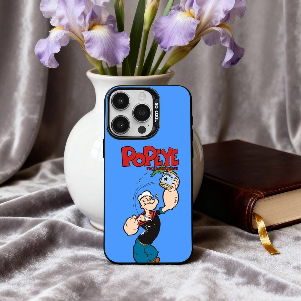 

C-Cartoon C-Character P-Popeye-E Phone Case For iPhone17,16,15,14,13,12,11 Plus,Pro Max Candy Silver Plated Inside Cover iPhone11PROMAX