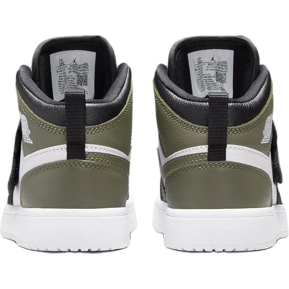 (PS) Air Jordan Sky Jordan 1 'Black White Medium Olive' Kids' BQ7197-092