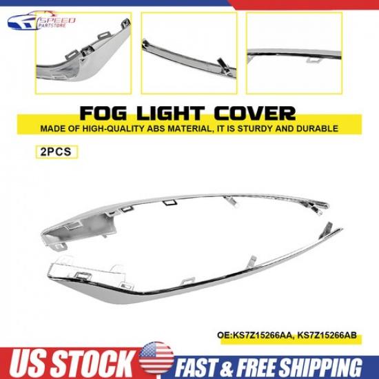 2X LH+RH Front Bumper Fog Light Lamp Strip Trim for   Ford Fusion Chrome