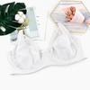 French Floral Design Plus Size Women's Full Coverage Bra Thin Breathable Single Layer Lace Underwear with Steel Support