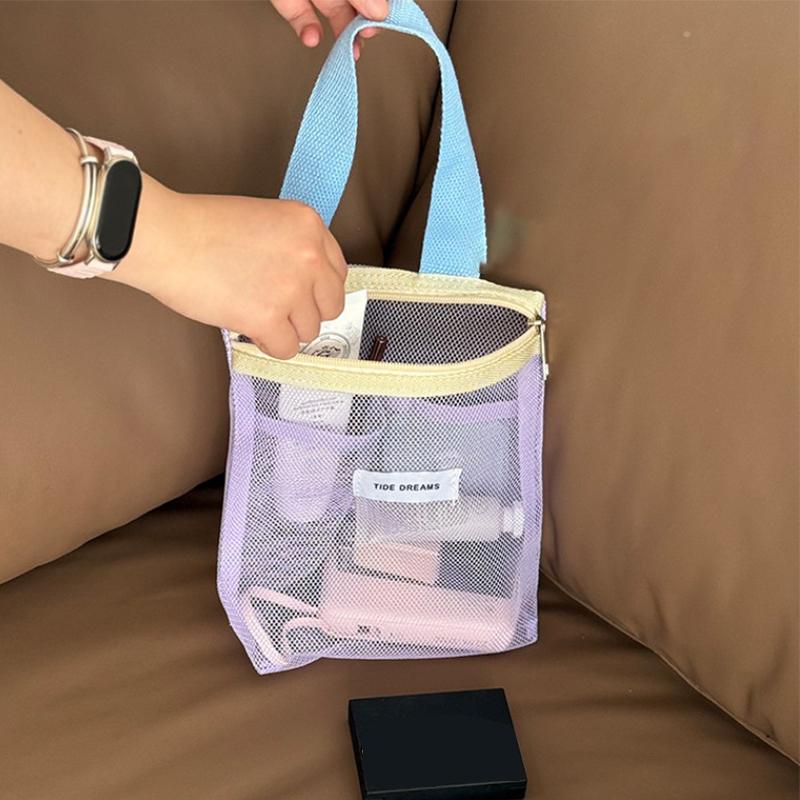 1Pcs Mesh Makeup Toiletry Storage Bags Handbags Portable Travel Washing Body Shower Tools Organizer Cosmetic Organizer Pouch