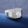 Luxury 925 Silver Men AAA Crystal Zircon Stone Wedding Ring Brilliant Noble Engagement Engage Party Plata Rings Stamp