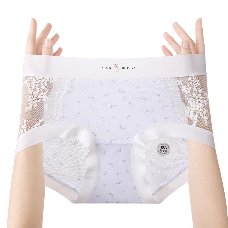 Women Panties Sexy Lace Briefs High Waist Plus Size Crotch Breathable Underpants Lingerie Ladies Underwear XXXL