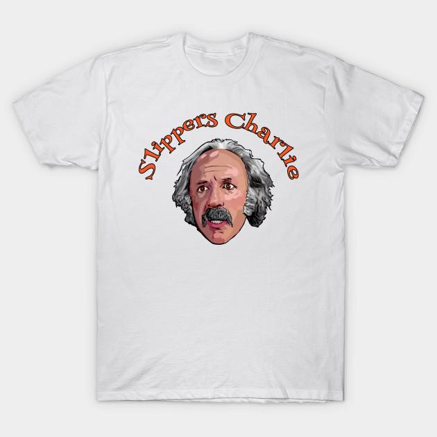 Men Black Print T-shirt Slippers Charlie No-Cut Transfer Paper Print Cotton Tshirt S белый