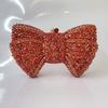 Green Bow Rhinestone Evening Bag Gold Hard Metal Crystal Wedding Handbags Bridal Party Cluches Diamond Women Cocktail Purses