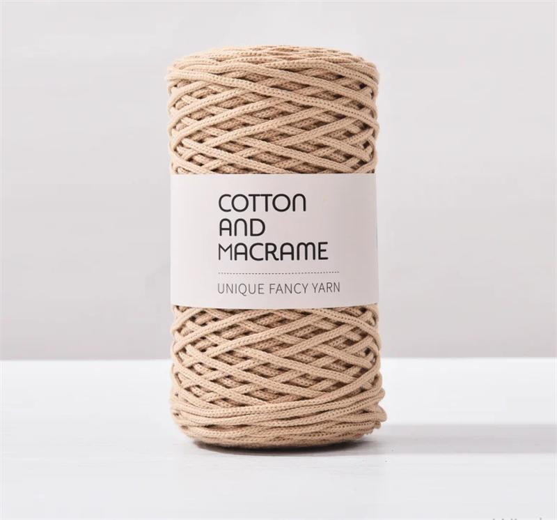 3mm Cotton Macrame Cord 130m/Roll Hand Knitting Yarn Hand Crochet Yarn Bag DIY Knitting Crochet Yarn 100% High Quality Cotton