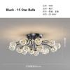 SANDYHA New LED Black Gold Chandeliers Clear Star Milk White Glass Ball Ceiling Lamp with Crystal Live Room Decor Pendant Lights