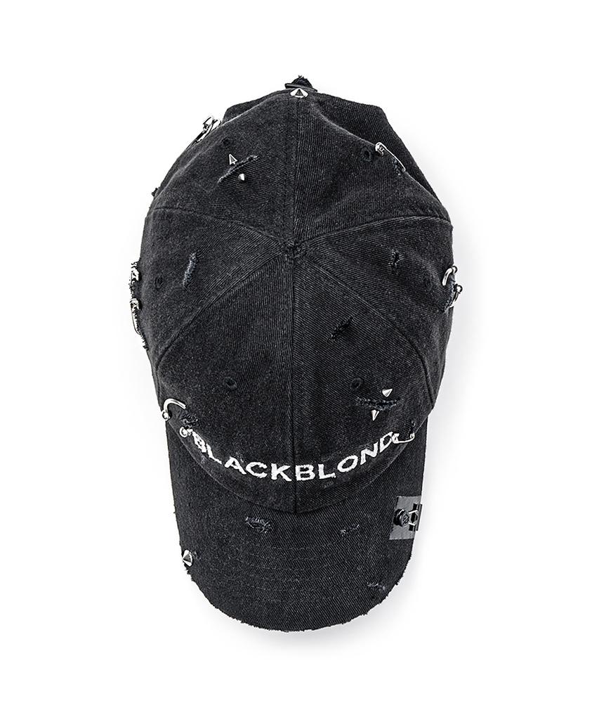 BLACKBLOND Vividi Ript Piercing Custom Denim Cap (Black)