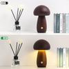 Wooden Creative Mushroom Night Light Stepless Dimming Bedside Table Lamp 3 Color Rechargeable Sleeping Nightlights For Room