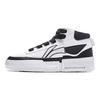 Li Ning Mileage Chaussures de Skate Mi-Hautes Décontractées Polyvalentes Antidérapantes Résistantes à l'Usure Femmes Baskets Blanc Noir AGCT284-1