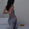 Royal sister wind one-word shoulder neck splicing satin dress women's summer French halter, thin slim mid-length dress
