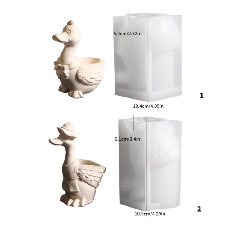 Duck Shape Silicone Mold Suitable for Making Decorative Plant Pots Gift Containers Jewelry Organizers Effortless Release