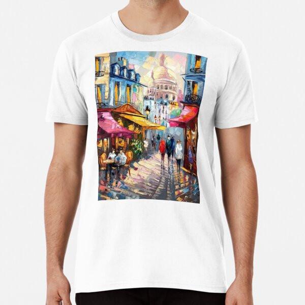 Parisian Caf at Montmartre - Colorful Stree S to 5XL Made in the AU/USA T-Shirt