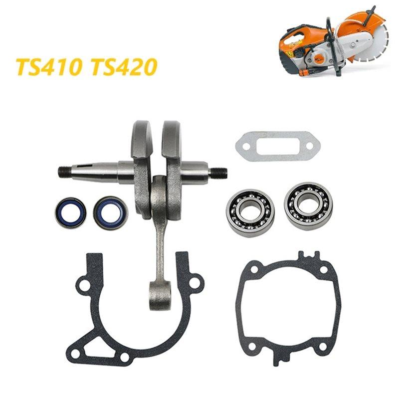 A25F-Crankshaft Connecting Rod Gaskets Set Oil Seal Bearing Assembly Kit For TS410 TS420 Cut Off Saw OEM 42380300400
